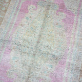 4’9 x 8’9 Antique Taspinar Rug Muted Gray, Camel + Pink