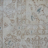 6’8 x 10’4 Vintage Oushak Rug Beige & Forest Green Carpet SB