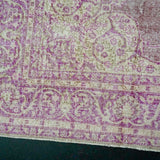 6’10x 10’3 Vintage Oushak Rug Muted Fuchsia, Violet and Beige Carpet