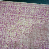 6’10x 10’3 Vintage Oushak Rug Muted Fuchsia, Violet and Beige Carpet