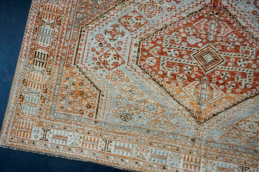 5’7 x 8’4 Classic Antique Rug Muted Copper, Gray & Blue Carpet SB