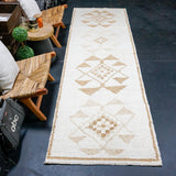 3’3 x 10'10 Vintage Herki Runner Cream & Light Brown