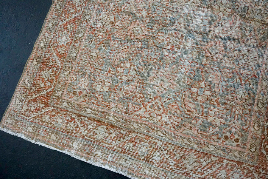 3’9 x 10’4 Classic Vintage Runner Muted Clay Gray, Copper  & Beige SB