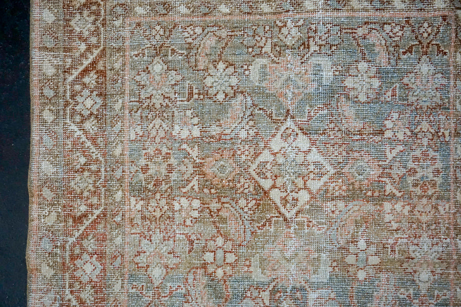 3’9 x 10’4 Classic Vintage Runner Muted Clay Gray, Copper  & Beige SB