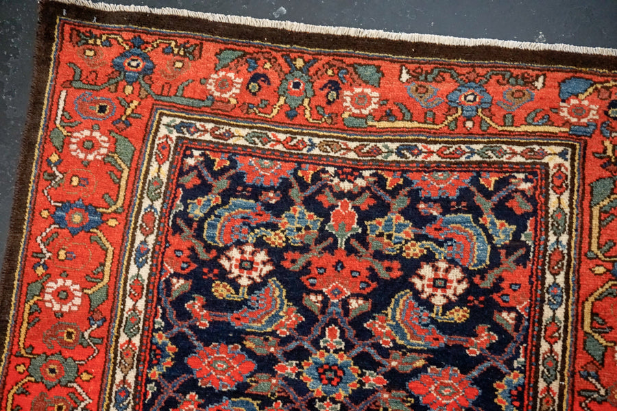 3’3 x 13’ Classic Vintage Runner Navy Blue, Red + Cream