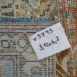 3’10 x 6’2 Classic Vintage Rug Muted Teal Green + Copper & Sea Blue Carpet SB