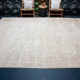 9’ x 12’1 Classic Vintage Rug Muted Camel Beige & Sage Green '5109