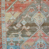 4’6 x 5’5 Classic Vintage Rug Muted Blue, Salmon + Ecru Carpet