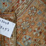 3’9 x 5’1 Classic Antique Rug Muted Denim, Copper + Cream Carpet SB