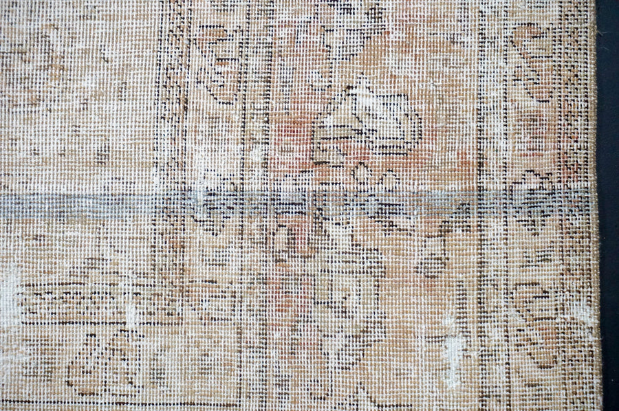 10’ x 12’9 Classic Vintage Rug Muted Creamy Beige, Terra Cotta & Gray