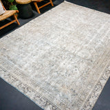 7’7 x 10’4 Classic Vintage Rug Very Muted Gray, Bronze & Blue