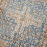 4’4 x 6’3 Classic Vintage Rug Muted Blue, Camel and Brown Carpet
