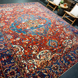 10’6 x 13’3 Classic Antique Rug Red, Indigo, Cream &  Green '5254