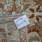 4’ x 6’8 Classic Vintage Rug Muted Brown, Blush + Cream Carpet