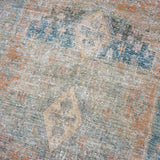 5’2 x 6’10 Classic Vintage Rug Muted Denim Blue, Terra Cotta & Khaki