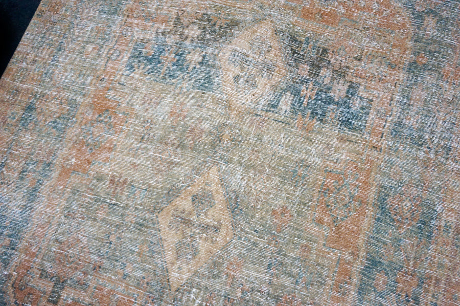 5’2 x 6’10 Classic Vintage Rug Muted Denim Blue, Terra Cotta & Khaki