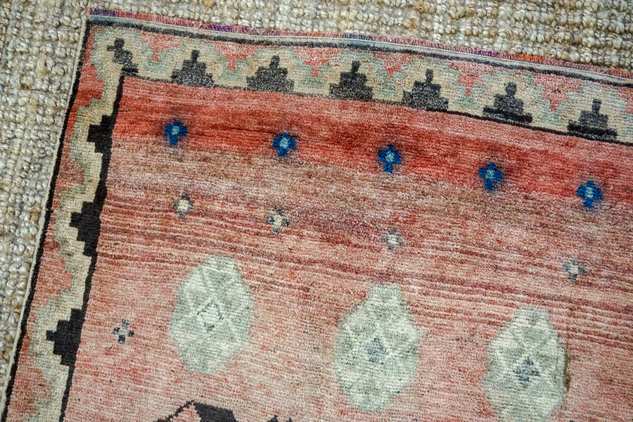 3’7 x 5’9 Classic Vintage Rug Muted Red, Brown + Blue Carpet