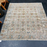 5’ x 6’5 Classic Vintage Rug Muted Green, Blue & Copper SB