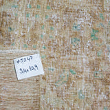 3’4 x 10’9 Classic Vintage Runner Muted Beige, Tawny Brown & Kelly Green '5247