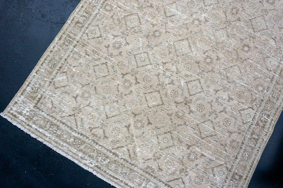 3’3 x 10’1 Classic Vintage Runner Muted Beige, Dark Taupe & Sage