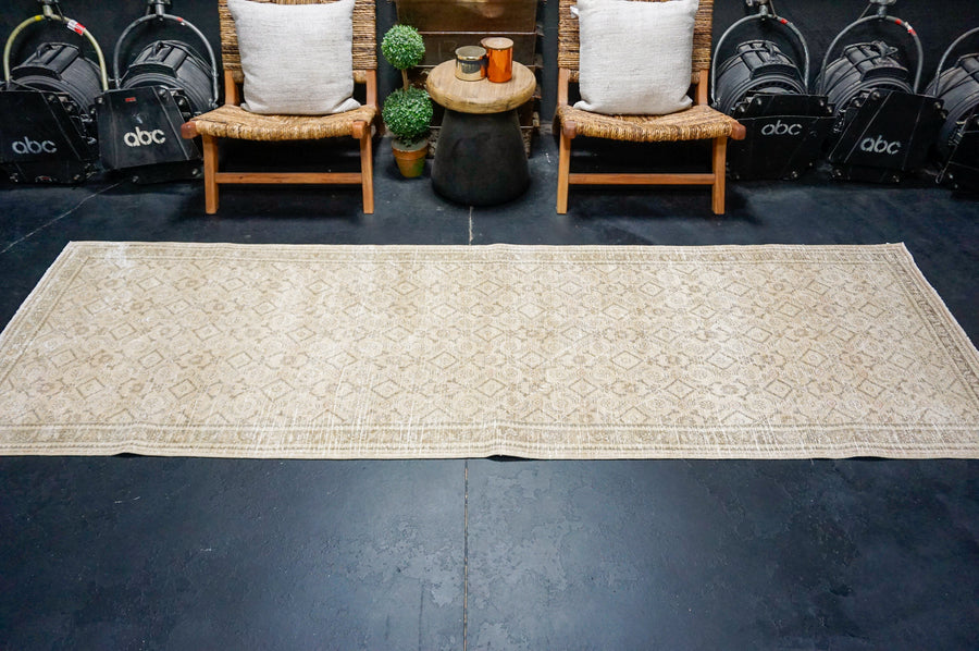 3’4 x 10’ Classic Vintage Runner Muted Beige, Dark Taupe & Terra Cotta