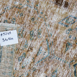 3’1 x 10’4 Classic Vintage Runner Muted Beige, Camel & Teal Green