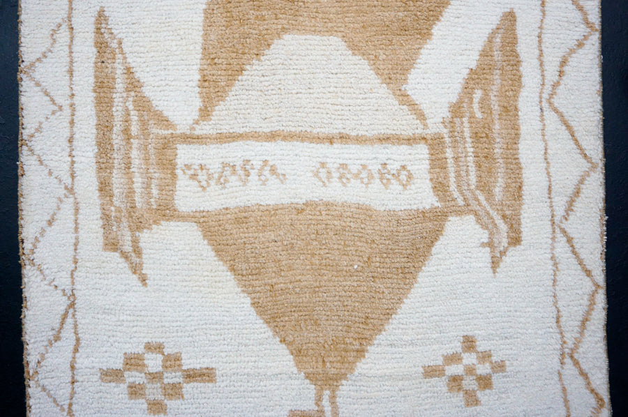 3’4 x 11’9 Vintage Herki Runner Cream & Light Brown