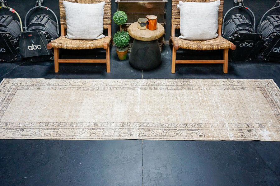 2’11 x 9’11 Vintage Herki Runner Beige & Brown
