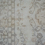 6’4 x 10’6 Vintage Oushak Rug Muted Beige + Brown Carpet SB