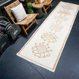 3’2 x 11’3 Vintage Herki Runner Cream & Light Brown