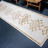 3’2 x 11’3 Vintage Herki Runner Cream & Light Brown
