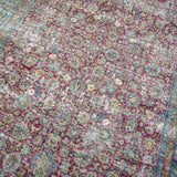 10’5 x 15’ Classic Vintage Jewel Tone Rug Wine and Turquoise 60’s Carpet