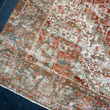 10’9 x 13’7 Classic Heriz Vintage Rug Muted Red, Gray-Blue, Brown & Bone '5117