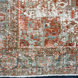 10’9 x 13’7 Classic Heriz Vintage Rug Muted Red, Gray-Blue, Brown & Bone '5117