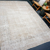 7’ x 11’ Classic Vintage Malayer Taupe, Sea Blue & Sage Green