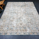 7’ x 10’ Classic Vintage Hamadan Taupe, Turquoise & Sea Foam Green '5103