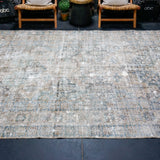 7’ x 10’ Classic Vintage Hamadan Taupe, Turquoise & Sea Foam Green '5103