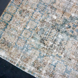7’ x 10’ Classic Vintage Hamadan Taupe, Turquoise & Sea Foam Green '5103