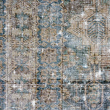 7’ x 10’ Classic Vintage Hamadan Taupe, Turquoise & Sea Foam Green '5103