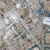 7’ x 10’ Classic Vintage Hamadan Taupe, Turquoise & Sea Foam Green '5103