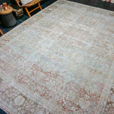 10’4 x 14’2 Classic Vintage Rug Muted Denim, Terra Cotta + Bronze 50’s Carpet SB '3875