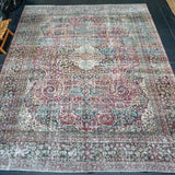 10’ x 13’2 Classic Vintage Rug Muted Purple, Blue + Green 50’s Carpet