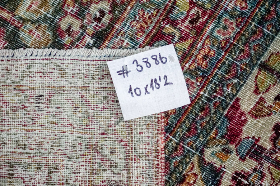10’ x 13’2 Classic Vintage Rug Muted Purple, Blue + Green 50’s Carpet