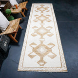 3’4 x 11’7 Vintage Herki Runner Cream & Warm Browns