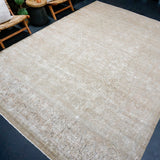 8’8 x 12’2 Classic Vintage Rug Muted Camel Beige & Sage Green