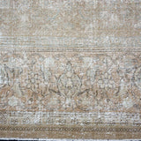 8’8 x 12’2 Classic Vintage Rug Muted Camel Beige & Sage Green