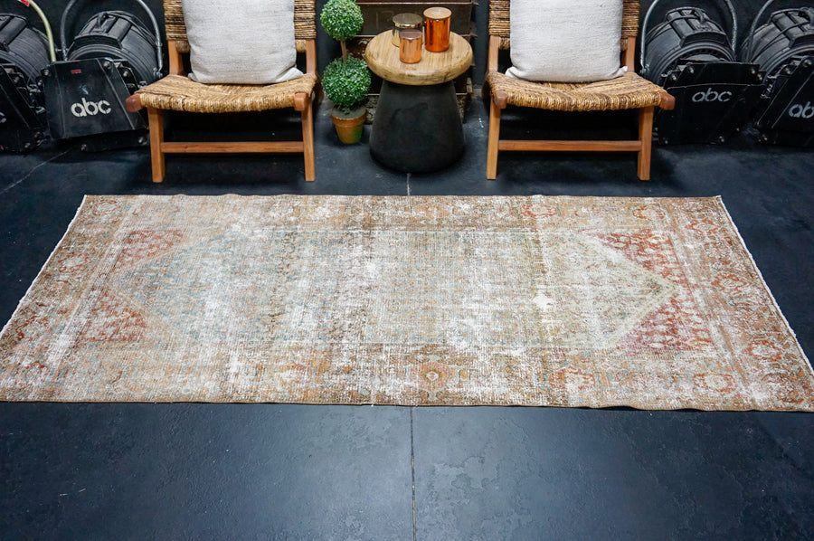 3’4 x 8’ Classic Antique Runner Muted Blue, Rust & Gray SB