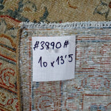 10’ x 13’5 Classic Vintage Rug Muted Golden Beige, Gray, Blue and Red Carpet SB
