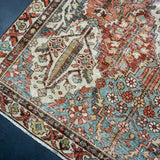 4’4 x 6’10 Classic Vintage Rug Muted Blues, Bone & Reds '5066