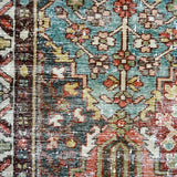 4’4 x 6’10 Classic Vintage Rug Muted Blues, Bone & Reds '5066